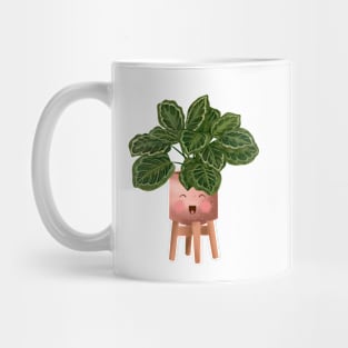 Cute Plant Illustration, Calathea Medallion- Prayer Plant Art Mug